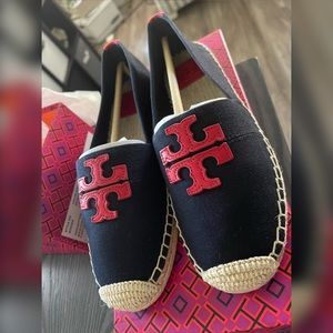 NIB Brand NEW Tory Burch Weston Flat Espadrille - Canvas/Calf Leather!!!